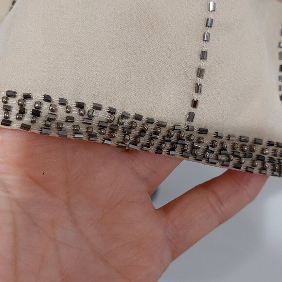 Haule  Hippie blouse/top silk beaded cream and silver sz med silk - Picture 7 of 15